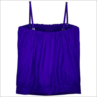 Heat Womens Blouson Tankini Swimsuit Top Blue S M L - Womens