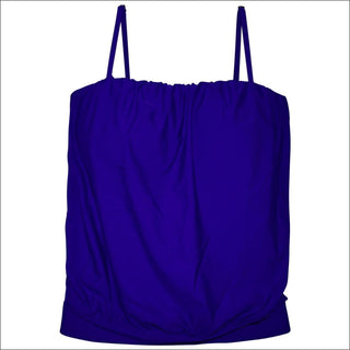 Heat Womens Blouson Tankini Swimsuit Top Blue S M L - Small / Royal Blue - Womens