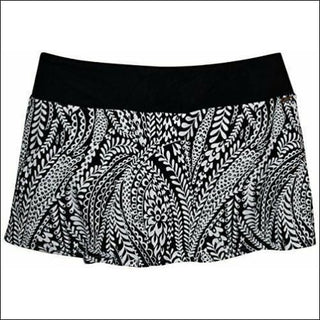 Heat Womens Plus Size Skirtini Swim Skirt Swimsuit Bottoms 18W 20W 22W 24W - 24W / Black White Vine - Womens