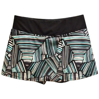 Patterned athletic shorts with black waistband from Heat Women’s Plus Size Skirtini Swim Skirt Swimsuit Bottoms