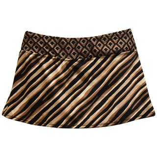 Brown and black patterned mini skirt from Heat Women’s Plus Size Skirtini Swim Skirt