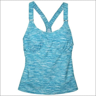 Heat Womens Racer Back Tankini Swimsuit Top S-XL - Small / Teal Sky - Womens
