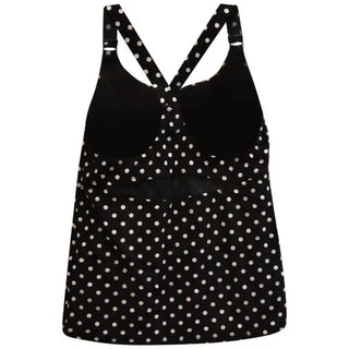 Black and white polka dot tankini top from Heat Womens Racer Back Swimsuit, S-XL