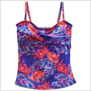 Heat Womens Twisted Bandeau Tankini Swimsuit Top S-XL - Small / Sunny Palms - Womens