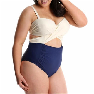 Lysa Womens Plus Size Carly Twist Front One Piece Swimsuit 0X 1X 2X 3X - Swimsuits
