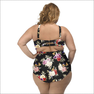Lysa Women’s Plus Size Kylie Keyhole Floral One Piece Swimsuit 0X 1X 2X 3X - Swimsuits