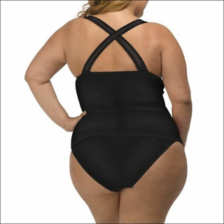 Lysa Womens Plus Size Mariah Tankini Bikini Swimsuit 2pc Set 0X 1X 2X 3X - Swimsuits