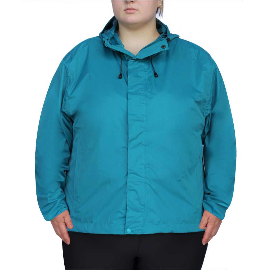 Packable rain jacket womens plus size sale