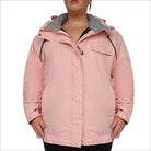 Pink hooded winter jacket for women plus size insulated snow board ski coat