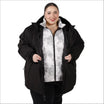 Woman in black winter coat from Women’s Plus Size 1X-6X Winter Down Alternative 3in1 Coat Jacket Snow Country Outerwear Alps