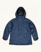 Navy Siberian III insulated soft shell jacket from Snow Country Outerwear Mens Big and Tall, flat lay front, 2XL to 7XL regular and tall