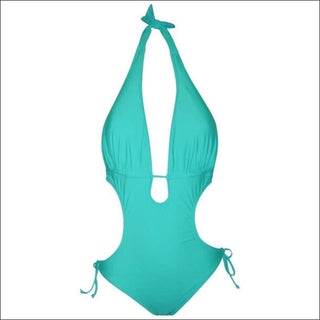 NWSC Monokini One Piece Swimsuit S M L XL XXL - Small / Aqua - Womens