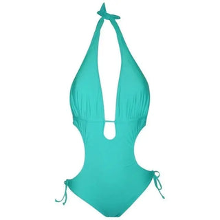 Turquoise halter one-piece swimsuit for women from NWSC Monokini collection