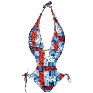 NWSC Monokini One Piece Swimsuit S M L XL XXL - Small / Patchwork - Womens