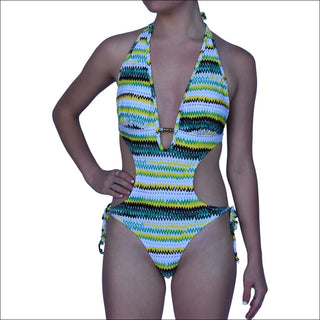 NWSC Women’s Monokini One Piece Swimsuit S M L XL XXL - Small / Zig Zag - Women’s
