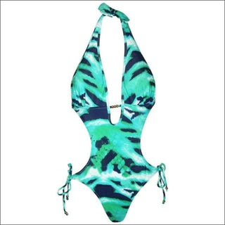 NWSC Monokini One Piece Swimsuit S M L XL XXL - Small / Mint Navy - Womens