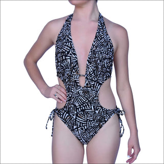 NWSC Women’s Monokini One Piece Swimsuit S M L XL XXL - Small / Black Batik - Women’s