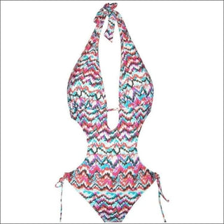 NWSC Monokini One Piece Swimsuit S M L XL XXL - Small / Aztec - Womens