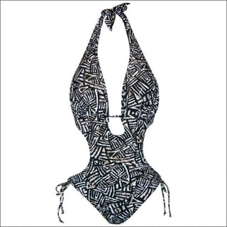 NWSC Monokini One Piece Swimsuit S M L XL XXL - Small / Black Batik - Womens