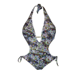 Patterned halter-neck one-piece swimsuit from NWSC Women’s Monokini collection