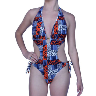 Patterned halter-neck one-piece swimsuit from NWSC Women’s Monokini collection