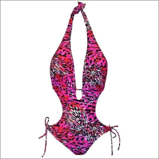 NWSC Monokini One Piece Swimsuit S M L XL XXL - XX-Large / Pink Black - Womens