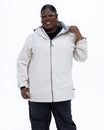 Plus size 804 rain jacket cream 1 | Model is 5'9" and wears a 3X