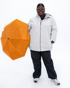 Plus size 804 rain jacket cream 9 | Model is 5'9" and wears a 3X