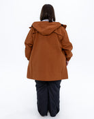 Plus size 804 rain jacket rust 4 | Model is 5'4" and wears a 3X