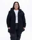 Plus size berwick rain jacket black 1 | Model is 5'4" and wears a 3X