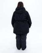 Plus size berwick rain jacket black 9 | Model is 5'4" and wears a 3X