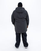 Plus size berwick rain jacket charcoal 3 | Model is 5'9" and wears a 3X