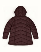 Bourbon The Geneva plus size mid length synthetic down jacket, sizes 1X to 6X, flat lay back