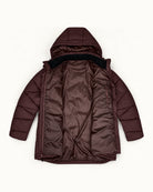 Bourbon The Geneva plus size mid length synthetic down jacket, sizes 1X to 6X, flat lay interior