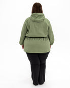 Plus size mystique rain jacket sage 8 | Model is 5'4" and wears a 3X