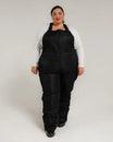 Black women's plus size Overland snow bibs, front