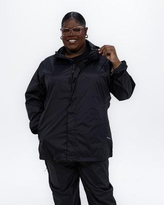 Plus size pod rain jacket black 1