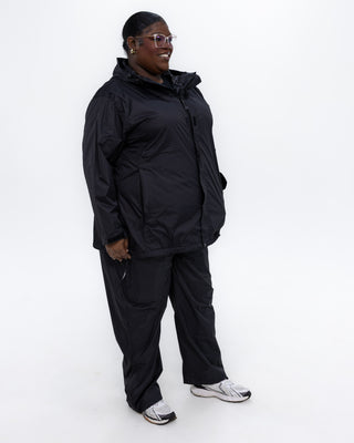 Plus size pod rain jacket black 2