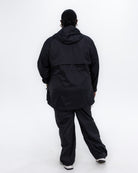 Plus size pod rain jacket black 3 | Model is 5'9" and wears a 3X
