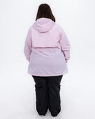 Plus size pod rain jacket pink 5 | Model is 5'4" and wears a 3X