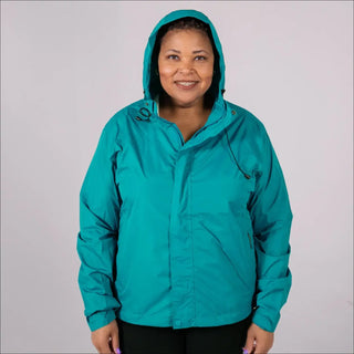 Teal hooded rain jacket for women plus size packable waterproof lightweight outdoor gear