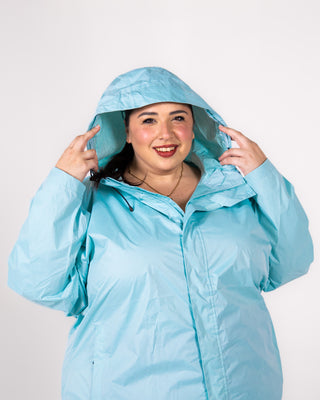 Plus size rain jacket powder blue 5