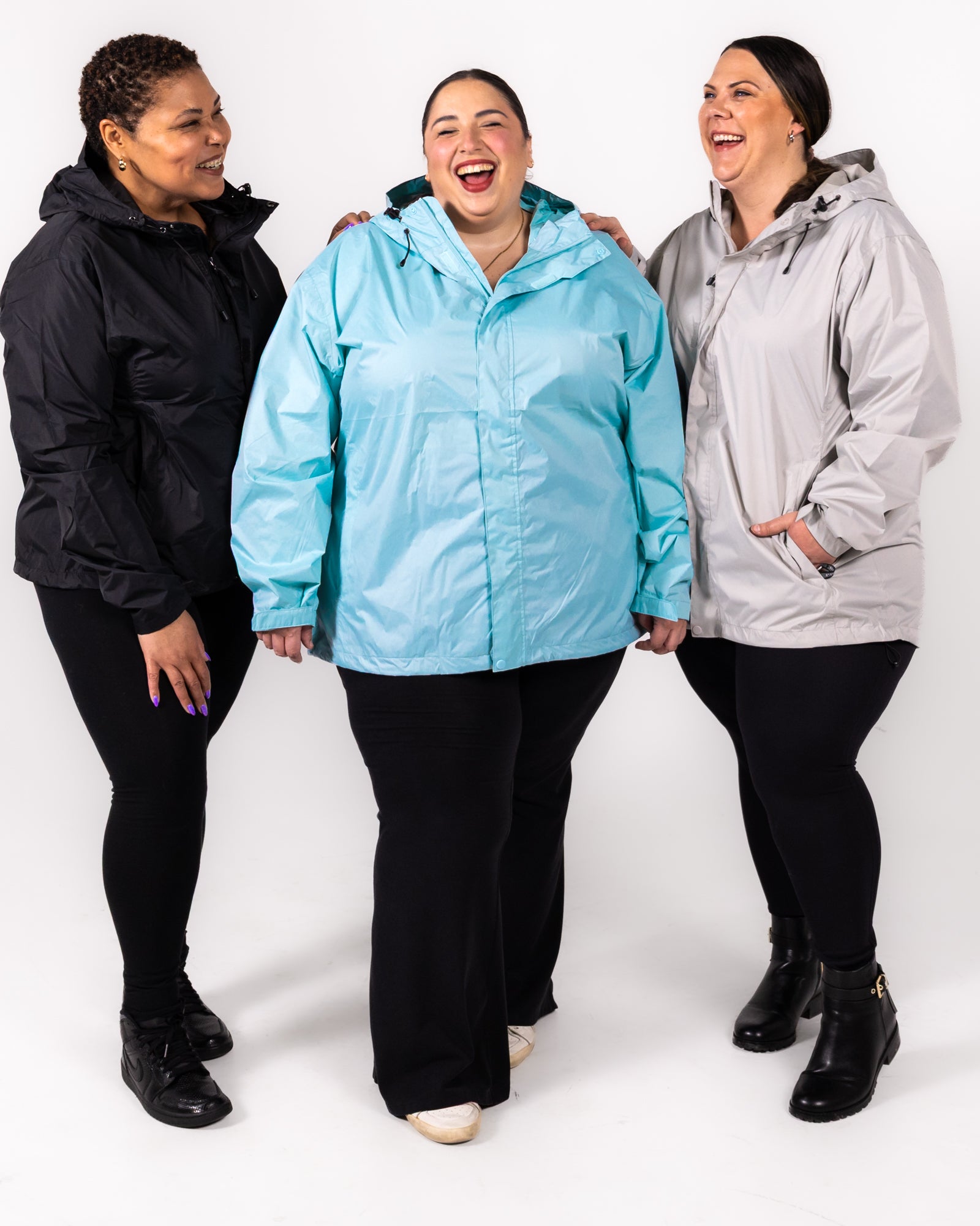 Plus size rain jacket powder blue 7