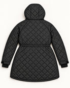 Black The Savvy II plus size quilted jacket, flat lay, back