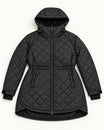Black The Savvy II plus size quilted jacket, flat lay, front