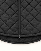Black The Savvy II plus size quilted jacket, two-way zipper and curved high-low hem detail