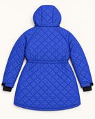 Midnight Blue The Savvy II plus size quilted jacket, flat lay, back