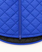 Midnight Blue The Savvy II plus size quilted jacket, two-way zipper and curved high-low hem detail