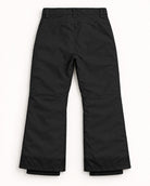 Black women's plus size insulated ski pants, sizes 1X to 6X, flat lay, back