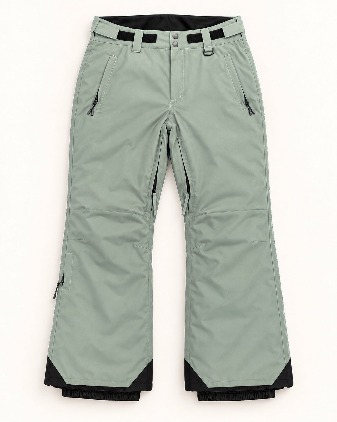 Green Lily women's plus size insulated ski pants, sizes 1X to 6X, flat lay, front